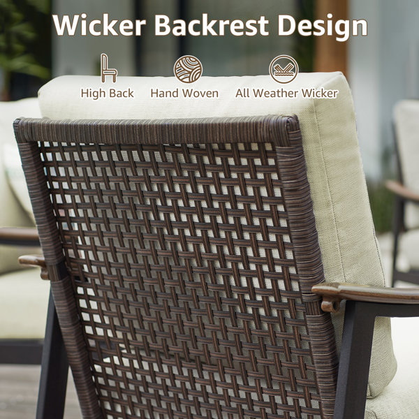 Bayou Breeze Alilet Patio Chair with Cushions and Ottoman & Reviews